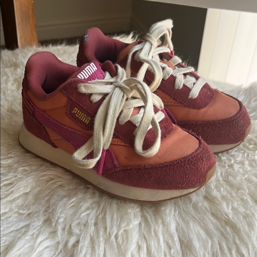 Puma Red and Orange Retro Sneakers